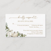 Carte RSVP Mariage de automne Citrouille vert (Devant)