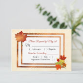 Carte RSVP Mariage de automne de congé d'automne (Debout devant)