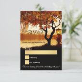 Carte RSVP Mariage de automne Lake View Tree (Debout devant)