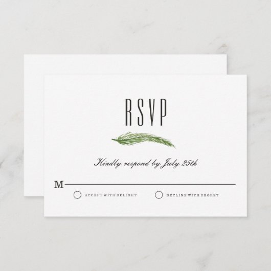 Carte RSVP mariage de automne - Rustic Harvest Gre (Devant / Derrière)