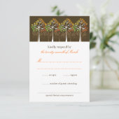 Carte RSVP Mariage de automne Rustique Forêt Arbre (Debout devant)