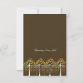 Carte RSVP Mariage de automne Rustique Forêt Arbre (Dos)