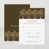 Carte RSVP Mariage de automne Rustique Forêt Arbre (Devant / Derrière)