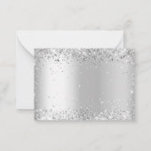 Carte RSVP mariage de choix du menu Argent (Dos)