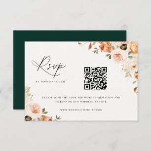 Carte RSVP Mariage de fleurs de terre d'automne