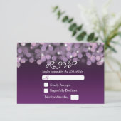 Carte RSVP Mariage de mariée avec ciel de nuit vio (Debout devant)