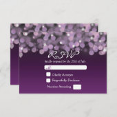 Carte RSVP Mariage de mariée avec ciel de nuit vio (Devant / Derrière)