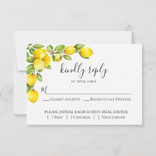 Carte RSVP Mariage de verger Citrus