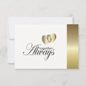 Carte RSVP Mariage Design Coeurs d'or élégant (Dos)