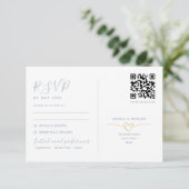 Carte RSVP mariage double fonction avec code QR (Debout devant)