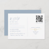 Carte RSVP mariage double fonction avec code QR (Devant / Derrière)