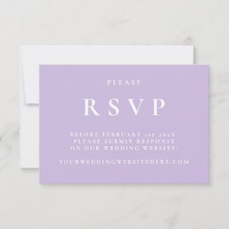 Carte RSVP Mariage Elégant Botanique Violet