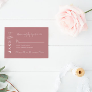 Carte RSVP Mariage Elégant Mauve Moderne