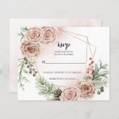 Carte RSVP Mariage Élégante pour le budget. (Devant / Derrière)