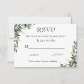 Carte RSVP mariage / Eucalyptus Green (Devant)