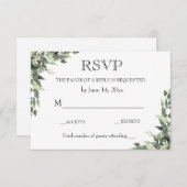Carte RSVP mariage / Eucalyptus Green (Devant / Derrière)