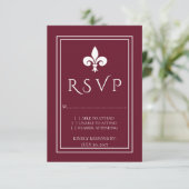Carte RSVP mariage Fleur de Lis (Debout devant)