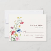 Carte RSVP mariage Fleur sauvage élégante (Devant)