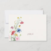 Carte RSVP mariage Fleur sauvage élégante (Dos)