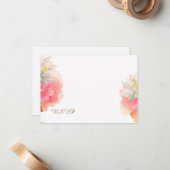 Carte RSVP Mariage Fleurs de Pêche Tropicale (Devant/Arrière en situation)