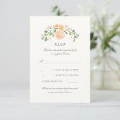 Carte RSVP Mariage Fleurs Pastel Aquarelle (Debout devant)