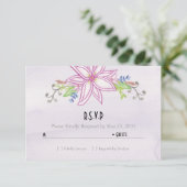 Carte RSVP Mariage Floral à l'aquarelle violette (Debout devant)