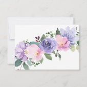 Carte RSVP Mariage Floral à l'aquarelle violette (Dos)