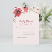 Carte Rsvp Mariage Floral Bourgogne (Debout devant)