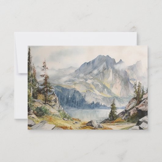 Carte RSVP Mariage Forêt Montagnes (Dos)