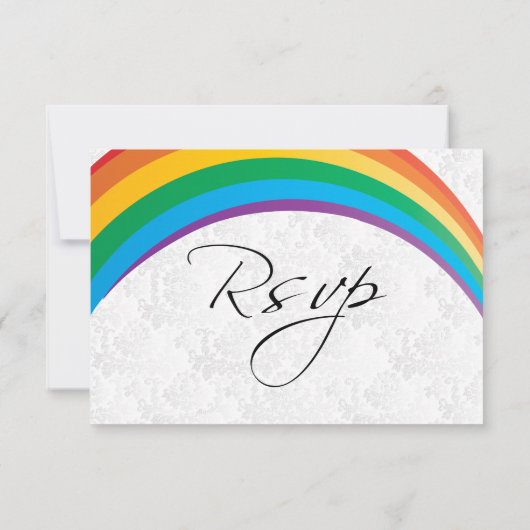 Carte RSVP Mariage Gay Arc-en-Ciel (Dos)