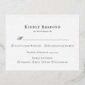 Carte RSVP Mariage Gold Foil Monogram Crest Menu (Verso)