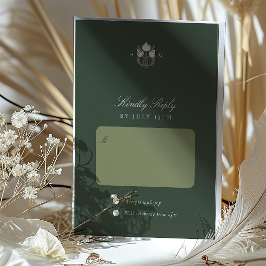 Carte RSVP Mariage Harmonie Art Nouveau