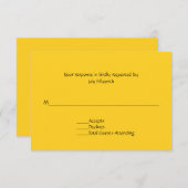 Carte RSVP Mariage Jaune clair et ensoleillé (Devant / Derrière)