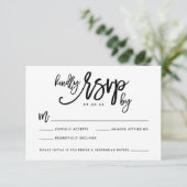 Carte RSVP Mariage Lettre Main Chic (Debout devant)