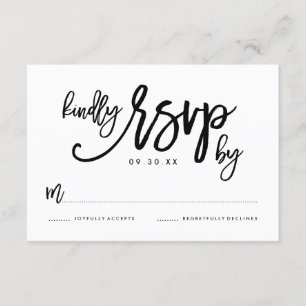 Carte RSVP Mariage Lettre Main Chic