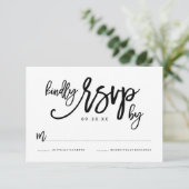 Carte RSVP Mariage Lettre Main Chic (Debout devant)