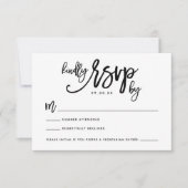 Carte RSVP Mariage Lettre Main Chic (Devant)