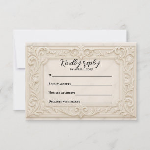Carte RSVP Mariage Marbre Mystique