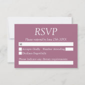 Carte RSVP Mariage Mauve élégant (Devant)
