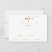 Carte RSVP Mariage Moderne Fun Gold Calligraphie (Devant)