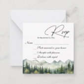 Carte RSVP Mariage Montagnes et Pins (Devant)