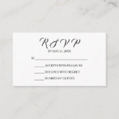 Carte RSVP Mariage noir blanc (Devant)