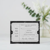 Carte RSVP Mariage noir et blanc (Debout devant)