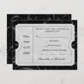 Carte RSVP Mariage noir et blanc (Devant / Derrière)