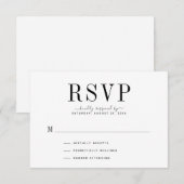 Carte RSVP mariage noir et blanc (Devant / Derrière)