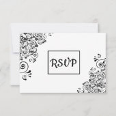 Carte RSVP mariage noir et blanc (Dos)