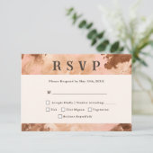 Carte RSVP Mariage Occidentale Blush rose (Debout devant)