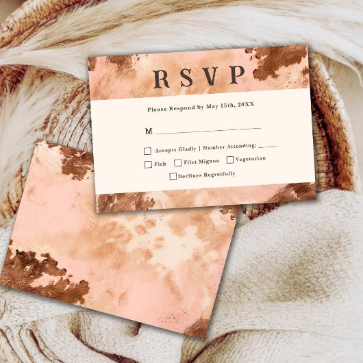 Carte RSVP Mariage Occidentale Blush rose