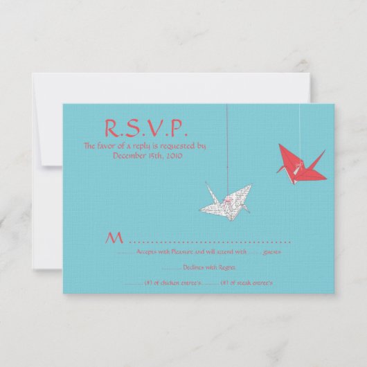 Carte RSVP Mariage Oiseaux Origami Chic (Devant)