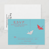 Carte RSVP Mariage Oiseaux Origami Chic (Devant / Derrière)